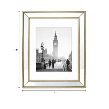 Gold Beveled Mirror Picture Frame 11x14 Wall Décor