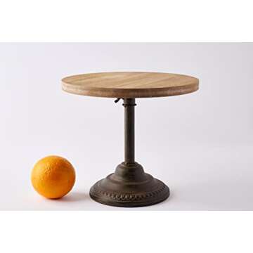 Mud Pie Wood and Iron Adjustable Server, 11" x 10", Small