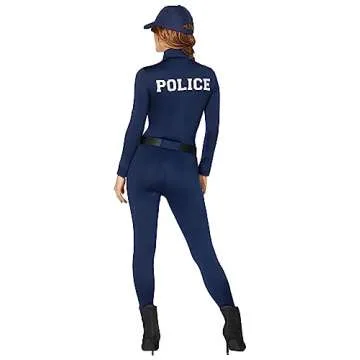 Wear the Spirit Halloween Adult Police Officer Catsuit Costume