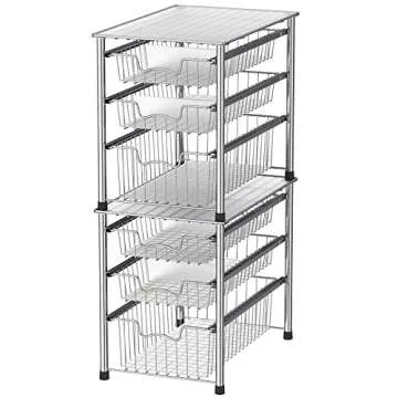 Stackable 3 Tier Sliding Basket Organizer - Chrome