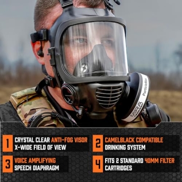 MIRA SAFETY CBRN Full Face Gas Mask with Drinking System
