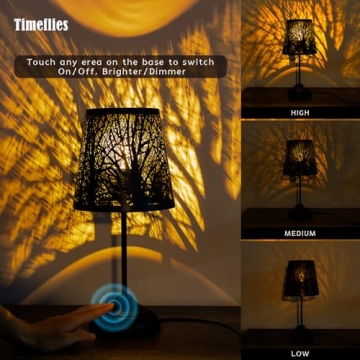 Dimmable Touch Table Lamp with Forest Patterns