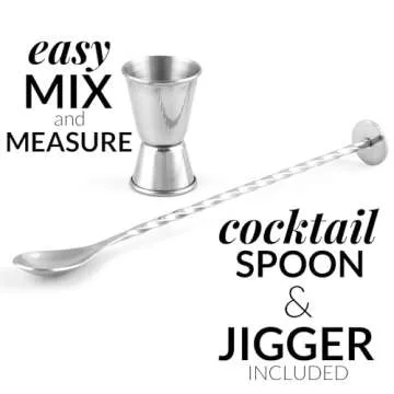 Zulay Kitchen 24 oz Cocktail Shaker Set - Professional Mixology Tools