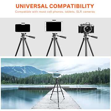 UBeesize Lightweight 50’’ Phone Tripod with Remote Control