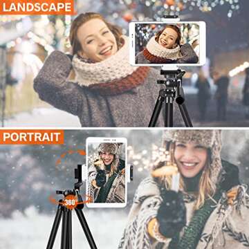 UBeesize Lightweight 50’’ Phone Tripod with Remote Control