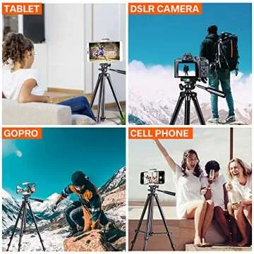 UBeesize Lightweight 50’’ Phone Tripod with Remote Control