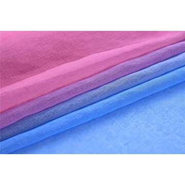 Yancorp Sheer Curtain Semi Bedroom Curtains 84 inches Length Linen Pink Blue Ombre Curtains Rod Pocket Drapes Girls Living Room Mermaid Bedroom, 1 Panel(Pink Blue, 40"x84")