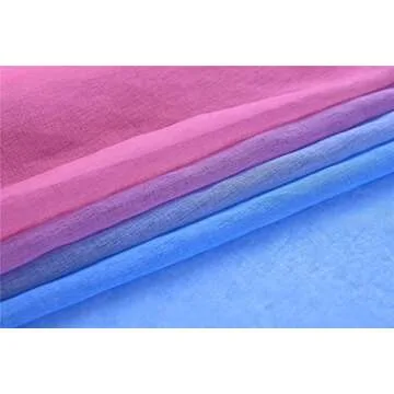Yancorp Sheer Curtain Semi Bedroom Curtains 84 inches Length Linen Pink Blue Ombre Curtains Rod Pocket Drapes Girls Living Room Mermaid Bedroom, 1 Panel(Pink Blue, 40"x84")