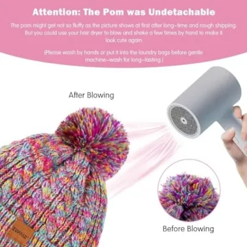 Warm Girls Winter Hat and Gloves Set for Kids