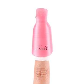 Dr.Nail 10Pcs Professional Plastic Acrylic Nail Art Polish Remover Clips UV Gel Wrap Cleaner Soak Off Cap Clip