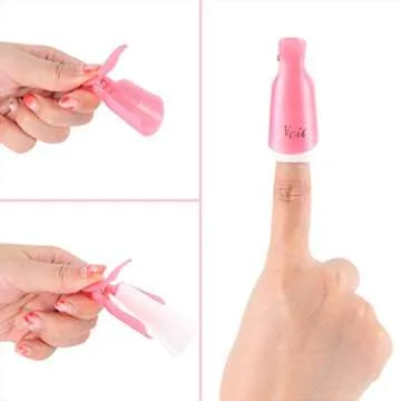 Dr.Nail 10Pcs Professional Plastic Acrylic Nail Art Polish Remover Clips UV Gel Wrap Cleaner Soak Off Cap Clip