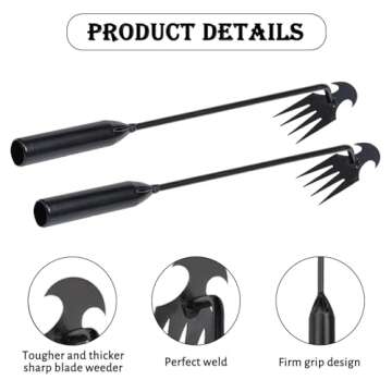 Weeder Puller Tool Weeding Tools Weed Puller Tool for Weed Artifact Uprooting Weeding Tool,4 Teeth Manganese Gardening Hand Weeder Tools,Garden Weed Puller,Weeding Tool for Growing Agricultural