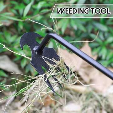 Weeder Puller Tool Weeding Tools Weed Puller Tool for Weed Artifact Uprooting Weeding Tool,4 Teeth Manganese Gardening Hand Weeder Tools,Garden Weed Puller,Weeding Tool for Growing Agricultural