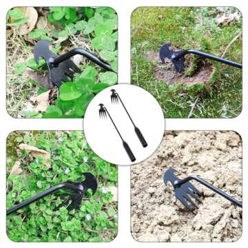 Weeder Puller Tool Weeding Tools Weed Puller Tool for Weed Artifact Uprooting Weeding Tool,4 Teeth Manganese Gardening Hand Weeder Tools,Garden Weed Puller,Weeding Tool for Growing Agricultural