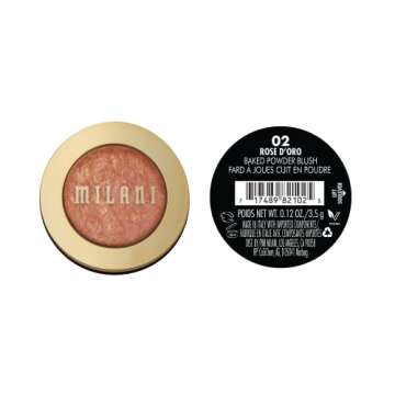 Milani Baked Blush - Rose D'Oro (0.12 Ounce) Cruelty-Free Powder Blush - Shape, Contour & Highlight Face for a Shimmery or Matte Finish