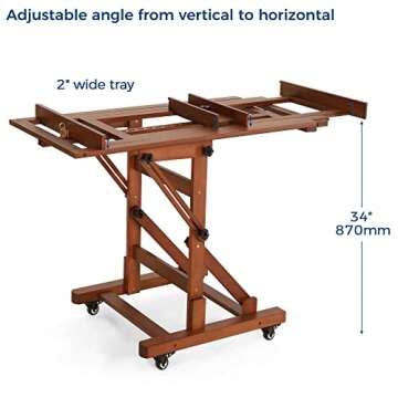 VISWIN Extra-Large Master H Frame Easel, Hold 1 or 2 Canvas up to 79", Tilts Flat, Movable Solid Beech Wood Heavy Duty Floor Easel Stand for Painting, Adjustable Art Easel Stand for Adult, Artist - W