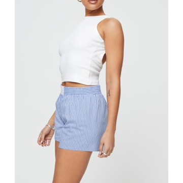 NUFIWI Women's Y2K Striped Pajama Shorts for Casual Style