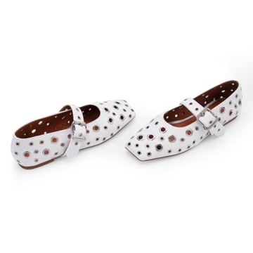 Stylish Odetina Ballet Flats with Metal Eyelet Design