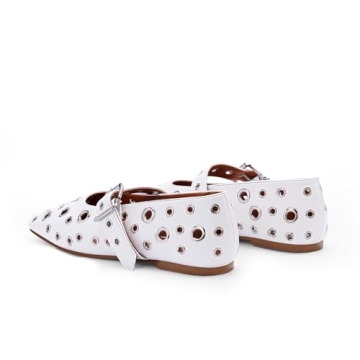 Stylish Odetina Ballet Flats with Metal Eyelet Design