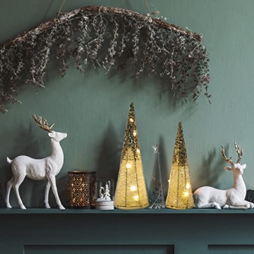 Lighted Christmas Table Decorations with Glitter