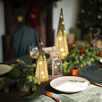 Lighted Christmas Table Decorations with Glitter