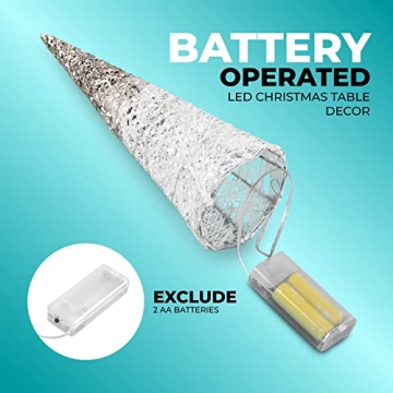 Lighted Christmas Table Decorations with Glitter