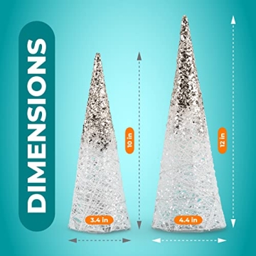 Lighted Christmas Table Decorations with Glitter