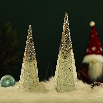 Lighted Christmas Table Decorations with Glitter