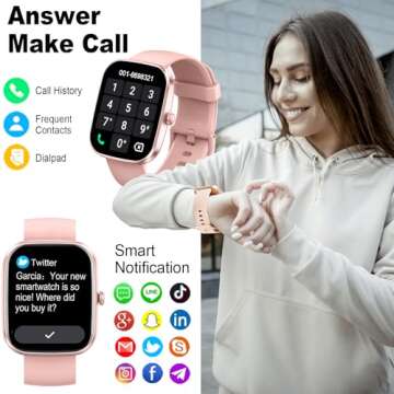 Smart Watch(Answer/Make Call), 1.91" Smartwatch for Men Women,2025 Fitness Watch with 110+ Sport Modes, Fitness Activity Tracke with Pedometer/Sleep Monitor/Heart Rate/IP68 Waterproof, for Android iOS