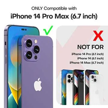 TAURI 5 in 1 for iPhone 14 Pro Max Case Purple, [Military-Grade Drop Protection] Slim Shockproof Pho...