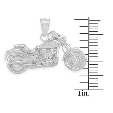 Claddagh Gold .925 Sterling Silver Motorcycle Charm Necklace
