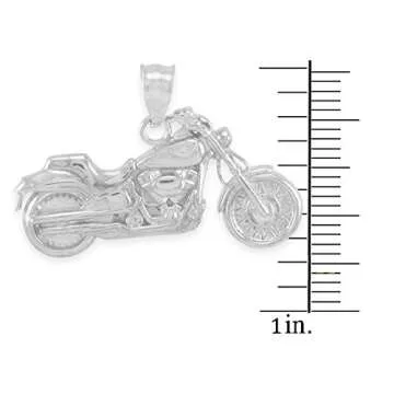 Claddagh Gold .925 Sterling Silver Motorcycle Charm Necklace