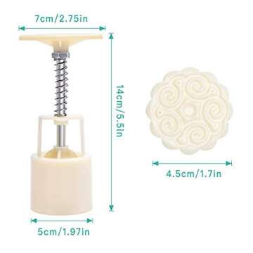 Akamino Bath Bomb Mold Kit - 2 Pieces Press & 12 Stamps for DIY Bath Bombs