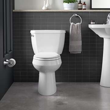 Kohler 3493-0 Highline Classic Comfort Height two-piece elongated chair height 1.6 gpf toilet, White