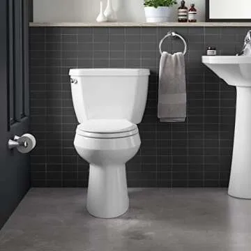 Kohler 3493-0 Highline Classic Comfort Height two-piece elongated chair height 1.6 gpf toilet, White