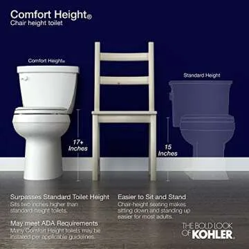 Kohler 3493-0 Highline Classic Comfort Height two-piece elongated chair height 1.6 gpf toilet, White