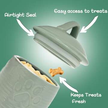 NIXBYO Large Dog Treat Container Airtight, Cute Dog Treat Jar with Lids,Rustic Dog Treat Storage Con...