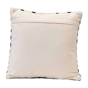 Creative Co-Op Woven Cotton Abstract Design, Black & White Pillow