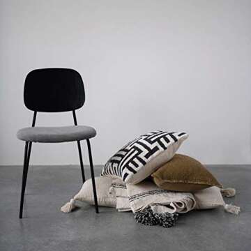 Creative Co-Op Woven Cotton Abstract Design, Black & White Pillow