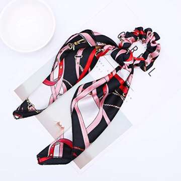 6Pcs Hair Scrunchies Silk Elastic Hair Bands Hair Scarf Ponytail Holder Scrunchy Ties Vintage Accessories for Women Girls