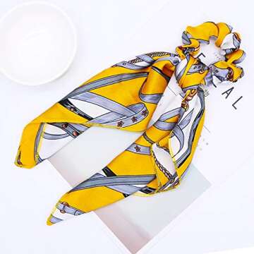 6Pcs Hair Scrunchies Silk Elastic Hair Bands Hair Scarf Ponytail Holder Scrunchy Ties Vintage Accessories for Women Girls