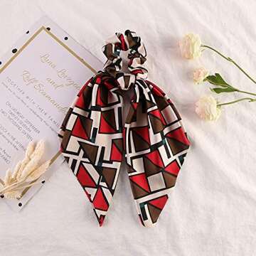 6Pcs Hair Scrunchies Silk Elastic Hair Bands Hair Scarf Ponytail Holder Scrunchy Ties Vintage Accessories for Women Girls