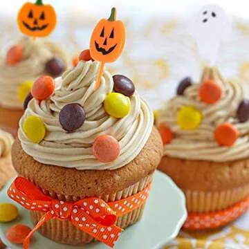 Tatuo Halloween 50 Piece Cupcake Toppers for Festive Fun