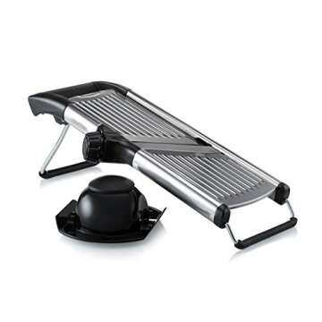 Gourmia Mandoline Slicer for Kitchen Stainless Steel food chopper With Meat Slicer Blades Dial Adjus...