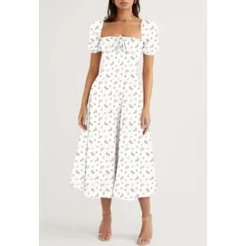 Women’s Cottagecore Floral Maxi Dress - Elegant Style