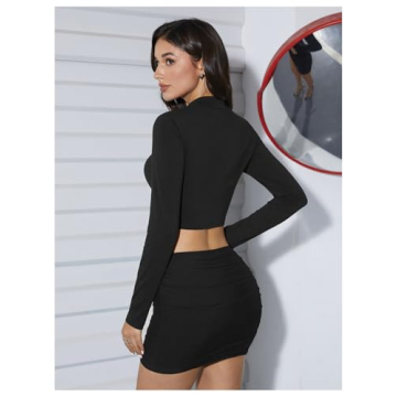 OYOANGLE Women's Heart Mesh Crop Top Club Wear Black