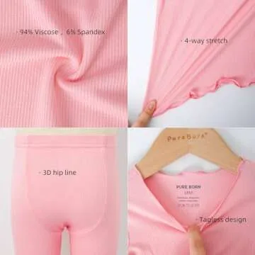 pureborn Toddler Pajamas Set Pjs - Little Girl Short Sleeve Snug Fit Cotton Sleepwear 2pcs Pink 2T