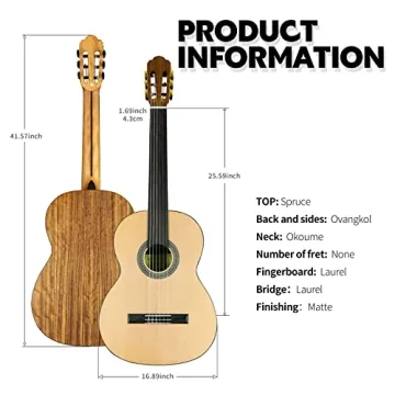 Affordable TARIO Fretless Classical Guitar for Music Lovers
