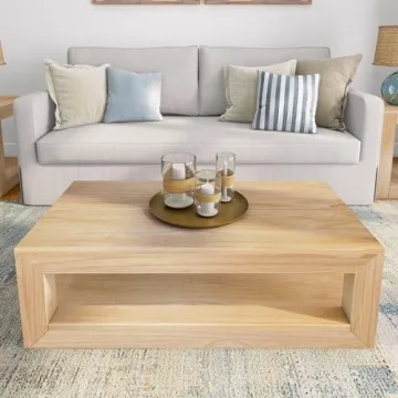 Stylish Plank+Beam Solid Wood Coffee Table with Shelf