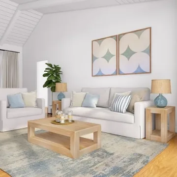 Stylish Plank+Beam Solid Wood Coffee Table with Shelf